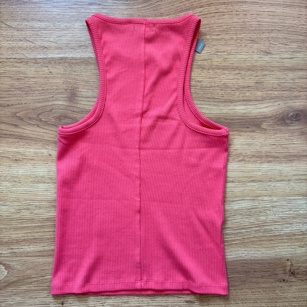 J. Crew Coral Ribbed Tank Top S NWT - Picture 3 of 4